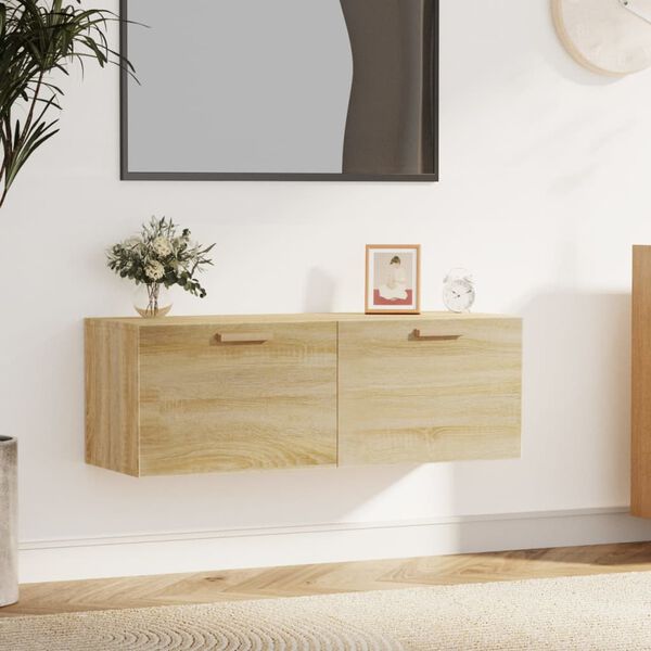 vidaXL Wall Cabinet Sonoma Oak 100x36.5x35 cm Engineered Wood