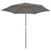 vidaXL Garden Parasol with Wooden Pole 270 cm Anthracite