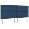 vidaXL Headboard with LED Strip Lights Adjustable Blue 200 cm Fabric