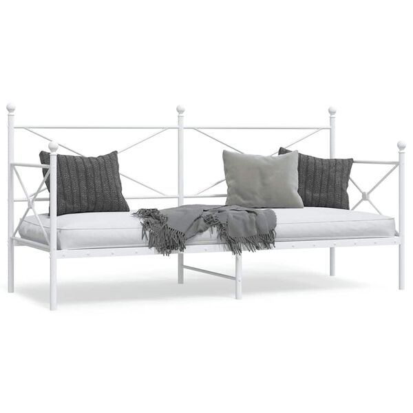 vidaXL Day Bed without Mattress White 80x200 cm Steel