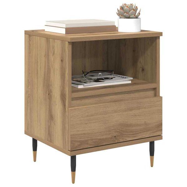 vidaXL Bedside Cabinet Artisan Oak 40 x 35 x 50 cm Engineered Wood