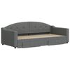 vidaXL Daybed with Trundle&Drawers without Mattress Dark Grey 90x190 cm Single