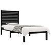 vidaXL Bed Frame without Mattress Black 75x190 cm Small Single Solid Wood