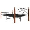 vidaXL Bed Frame without Mattress Black Metal 120x200 cm