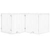 vidaXL Dog Gate with Door Foldable 4 Panels White 320 cm Poplar Wood