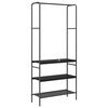 vidaXL Clothes Rack Black Oak 77 x 30 x 171 cm Engineered Wood
