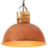 vidaXL Industrial Hanging Lamp Copper Round 42 cm E27 Solid Mango Wood