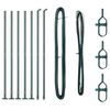 vidaXL Fence Post with Concrete Base 7 pcs Green Powder-Coated Steel