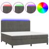 vidaXL Box Spring Bed with Mattress&LED Dark Grey 200x200 cm Velvet