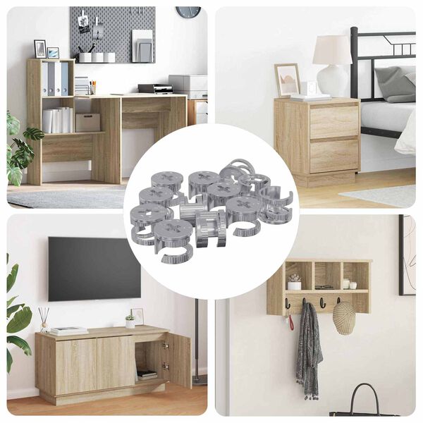 vidaXL Cam Lock Nuts 12 pcs Silver 15 x 11.5 mm Metal