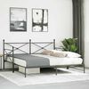 vidaXL Daybed with Trundle without Mattress Black 100x200 cm Steel