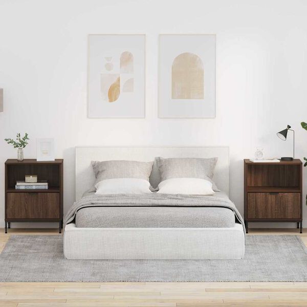 vidaXL Bedside Tables 2 pcs Brown oak 49 x 36 x 61 cm Engineered wood
