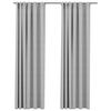 vidaXL Linen-Look Blackout Curtains with Hooks 2 pcs Grey 140x225 cm