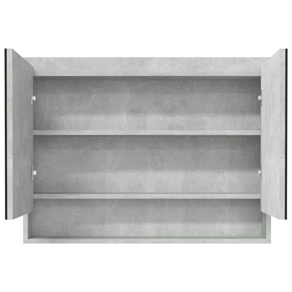 vidaXL Bathroom Mirror Cabinet 80x15x60 cm MDF Concrete Grey