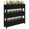 vidaXL Planter Black 112x25x104.5 cm Solid Wood Pine