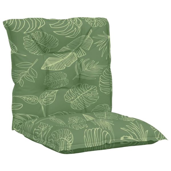 vidaXL Lowback Chair Cushions 2 pcs Leaf Pattern Fabric