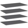 vidaXL Bookshelf Boards 4 pcs High Gloss Grey 80x50x1,5 cm Engineered Wood