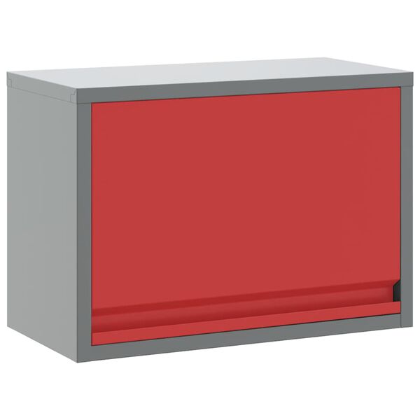 vidaXL Tool Cabinet with Storage Red and Grey 50 x 25 x 35 cm