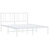 vidaXL Metal Bed Frame without Mattress with Headboard White 120x200cm
