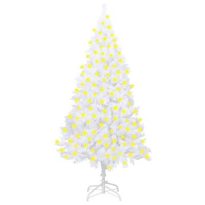 vidaXL Artificial Pre-lit Christmas Tree with Thick Branches White 210 cm