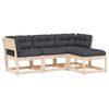 vidaXL 4 Piece Garden Lounge Set with Cushions Solid Wood Pine