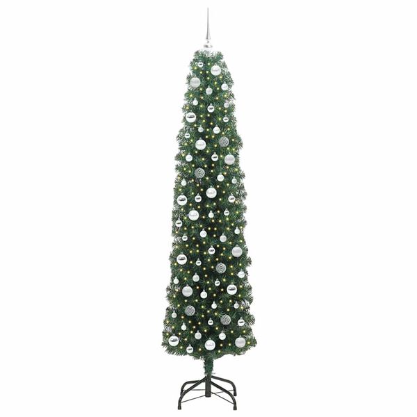 vidaXL Artificial Christmas Tree with 300 LEDs with Stand Green 210 cm