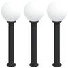vidaXL Bollard Lights 3 pcs 80 cm Black IP44