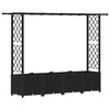 vidaXL Raised Bed with Trellis and Roof Black 203 x 40 x 136 cm PP