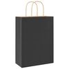 vidaXL Paper Bags 250 pcs with Handles Black 26x12x35 cm