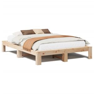 vidaXL Bed Frame without Mattress 140x190 cm Solid Wood Pine