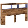 vidaXL Headboard Cabinet with LED Old Wood 160x17x102 cm