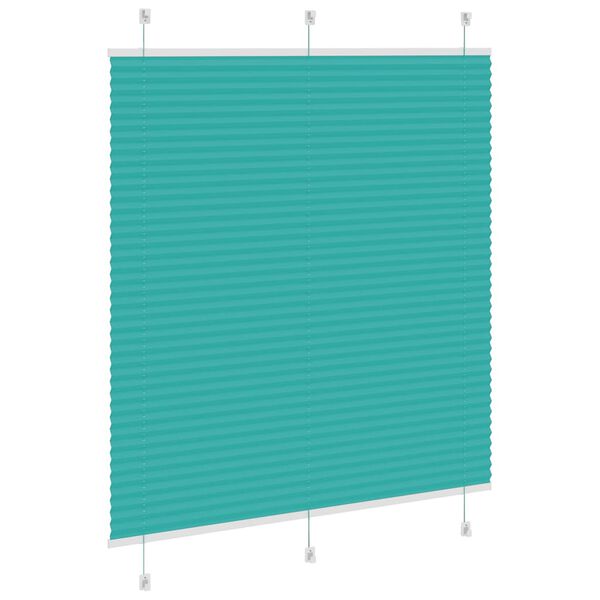 vidaXL Pleated Blind Petrol Green 120x100 cm Fabric Width 119.4 cm Polyester