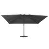 vidaXL Cantilever Garden Parasol with LED Lights and Aluminium Pole 400x300 cm Anthracite