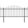 vidaXL Garden Fence with Spear Top Steel 714.5x150 cm Black