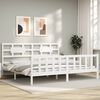 vidaXL Bed Frame without Mattress White Super King Size Solid Wood Pine