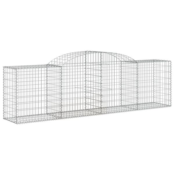 vidaXL Arched Gabion Baskets 17 pcs 300x50x80/100 cm Galvanised Iron