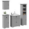 vidaXL 4 Piece Bathroom Furniture Set BODO Grey Solid Wood Pine