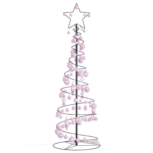 vidaXL LED Christmas Tree with Baubles 100 LEDs Warm White 150 cm
