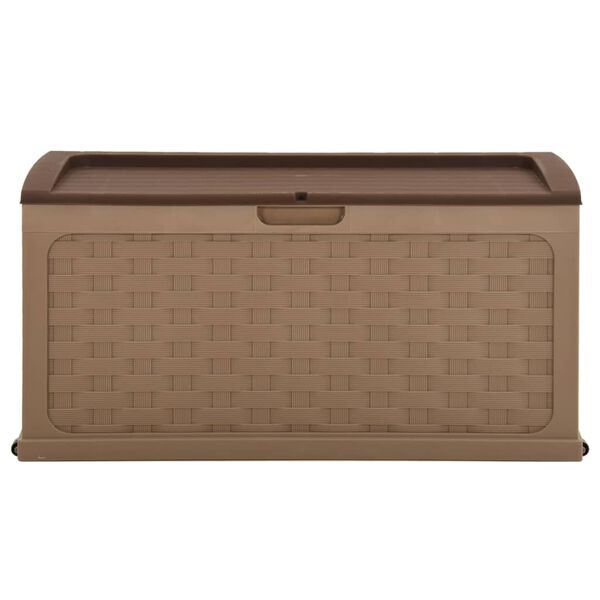 vidaXL Garden Storage Box 335 L Mocha-Chocolate PP Rattan