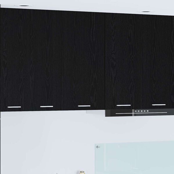 vidaXL Hanging Cabinet Riga Black Oak and White 40 x 31 x 80 cm