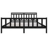 vidaXL Bed Frame without Mattress Black Solid Wood 200x200 cm (810106+814118)