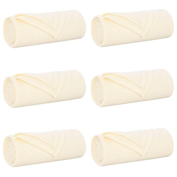 vidaXL Throw Blankets 6 pcs Cream 170 x 130 cm Fleece