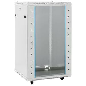 vidaXL Network Cabinet with Storage Grey 600 x 600 x 1000 mm Steel