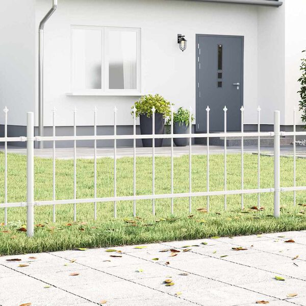 vidaXL Garden Fence White 10.2 x 0.6 m Powder-coated steel