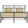 vidaXL Bed Frame without Mattress Sonoma Oak 140x200 cm Engineered Wood