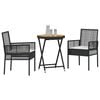 vidaXL Garden Bistro Set 3 pcs Black Poly rattan