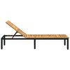 vidaXL Sun lounger Reclining Black 200 x 55 x 35 cm Solid Acacia Wood