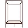 vidaXL Canopy Bed Frame without Mattress Dark Brown Pine Wood 140x200 cm (283271+321988)