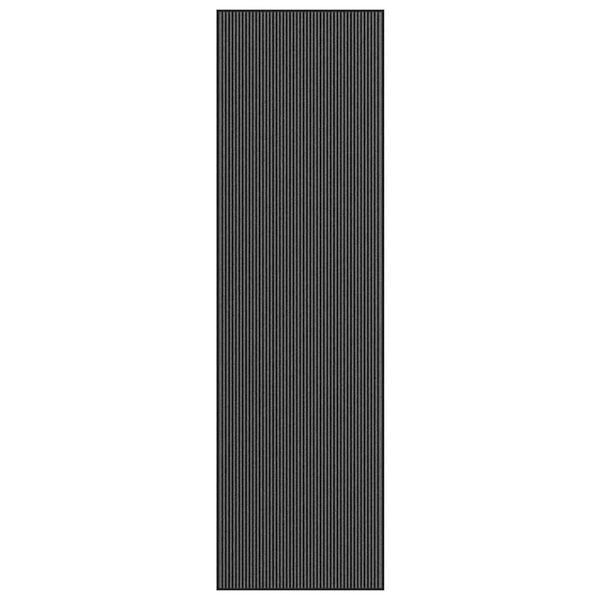vidaXL Doormat Stripe Black and Grey 115x400 cm