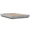 vidaXL Bed Frame with LED Lights without Mattress Concrete Grey 120x190cm